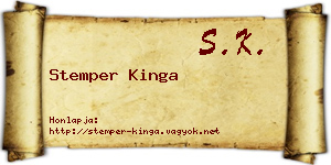 Stemper Kinga névjegykártya