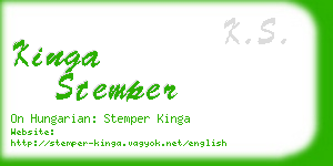 kinga stemper business card
